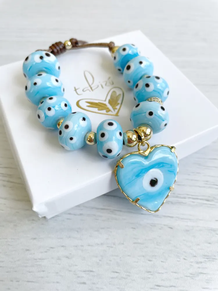 Pulsera Beads Celeste Ojo Turco Tabiz