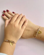 Dúo de pulseras mamá e hija hilo nude