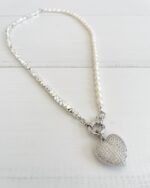 Collar perla y hematitas silver - Imagen 2