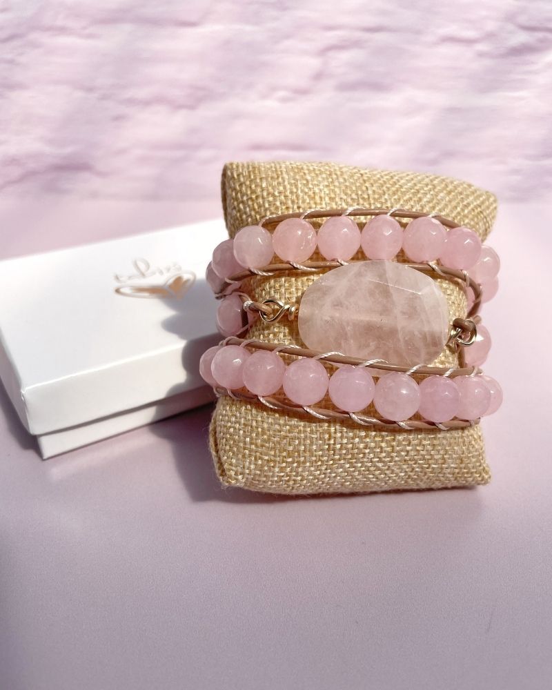 tbz642 Wrap Bracelet cuarzo rosa - Imagen 1