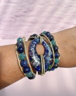 Wrap bracelet murano azul - Imagen 2