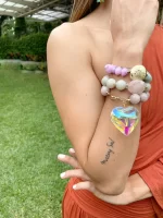 Pulsera jade cascada lila y amazonita - Imagen 2