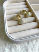 Mini argollar corazón full zirconias