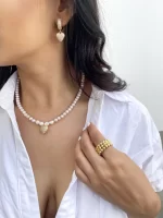 Mini argollar corazón full zirconias - Imagen 2