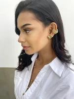 Arete corazones coquette dorado - Imagen 2