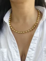 Collar balines dorados ajustable dos usos