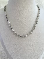 Collar balines plateados ajustable dos usos