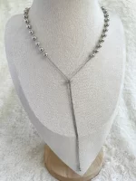 Collar balines plateados ajustable dos usos - Imagen 2