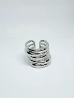 Anillo quintuple plateado - Imagen 2