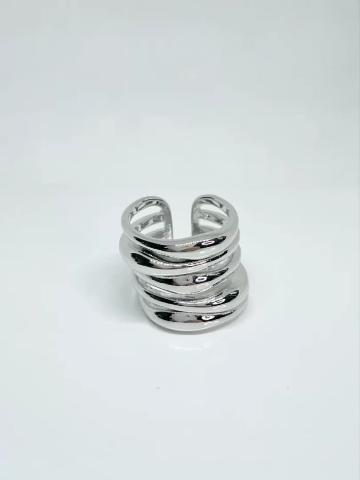 Anillo quintuple plateado - Imagen 2