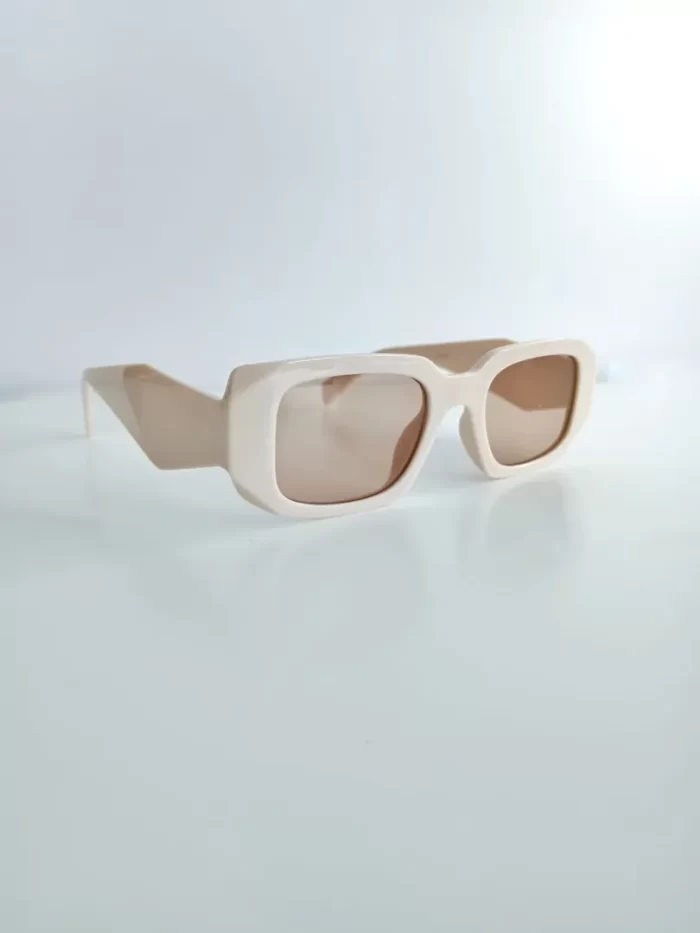 Lentes de sol beige alargados - Imagen 2