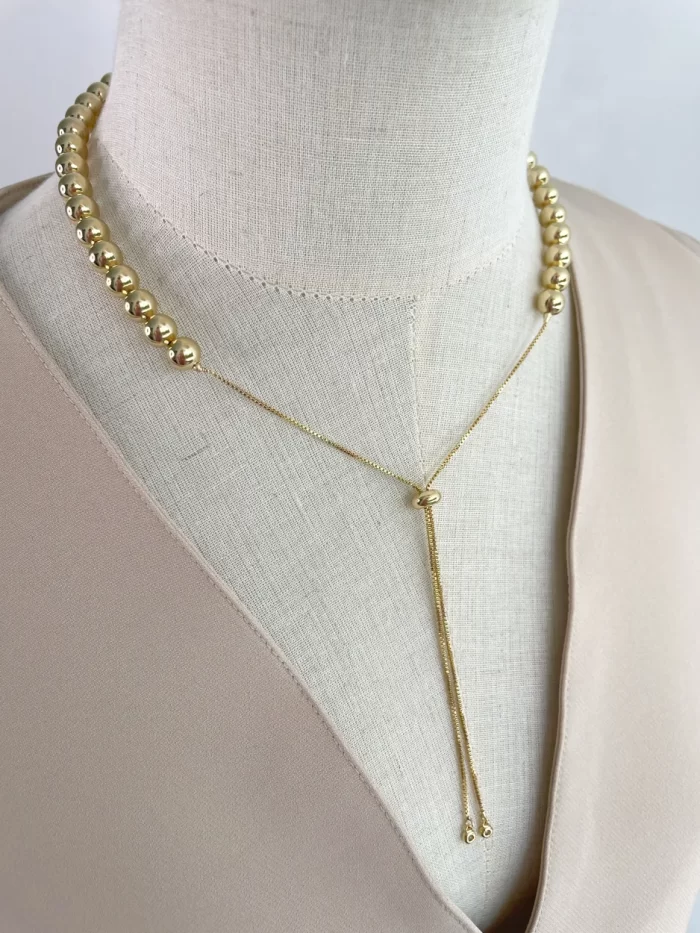 Collar balines dorados ajustable - Imagen 2