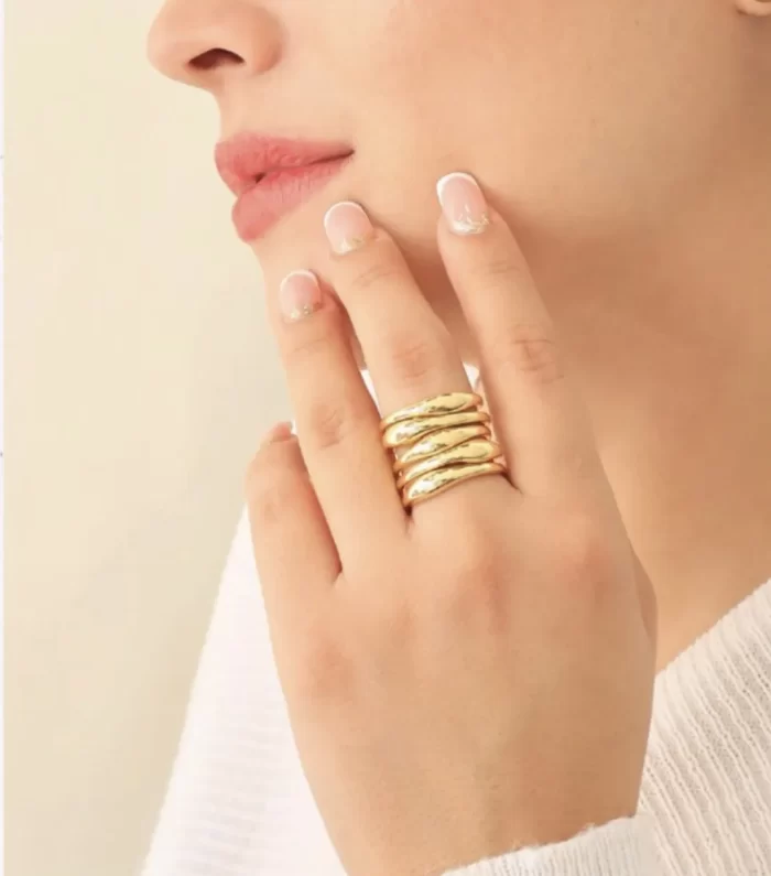 Anillo quintuple dorado - Imagen 2