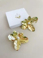 Maxi aretes flores doradas