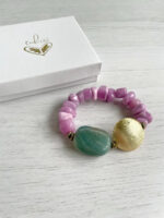 Pulsera jade cascada lila y amazonita