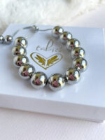 Pulsera ajustable balines plateados