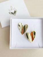 Aretes maxi corazón dorado