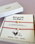 Dúo de pulseras hilo rojo pareja / amistad - Imagen 2