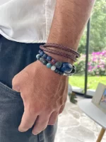 Pulsera azul lapislázuli y ágata