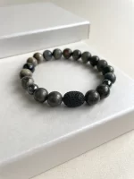 Pulsera pirita y entrepieza negra
