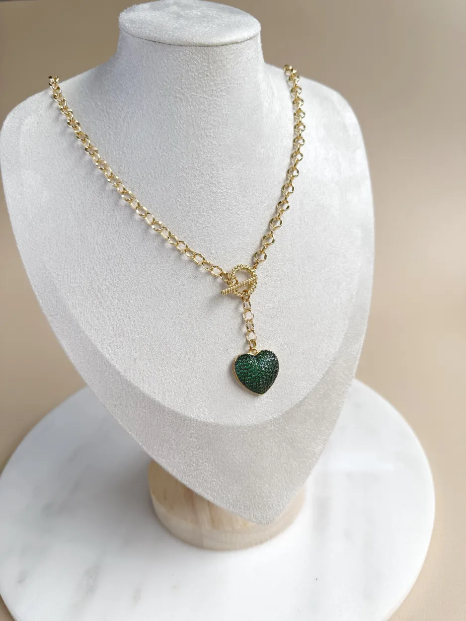Collar corazón ESMERALDA