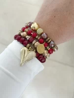 Set rojo, vino y dorado, creo en mí