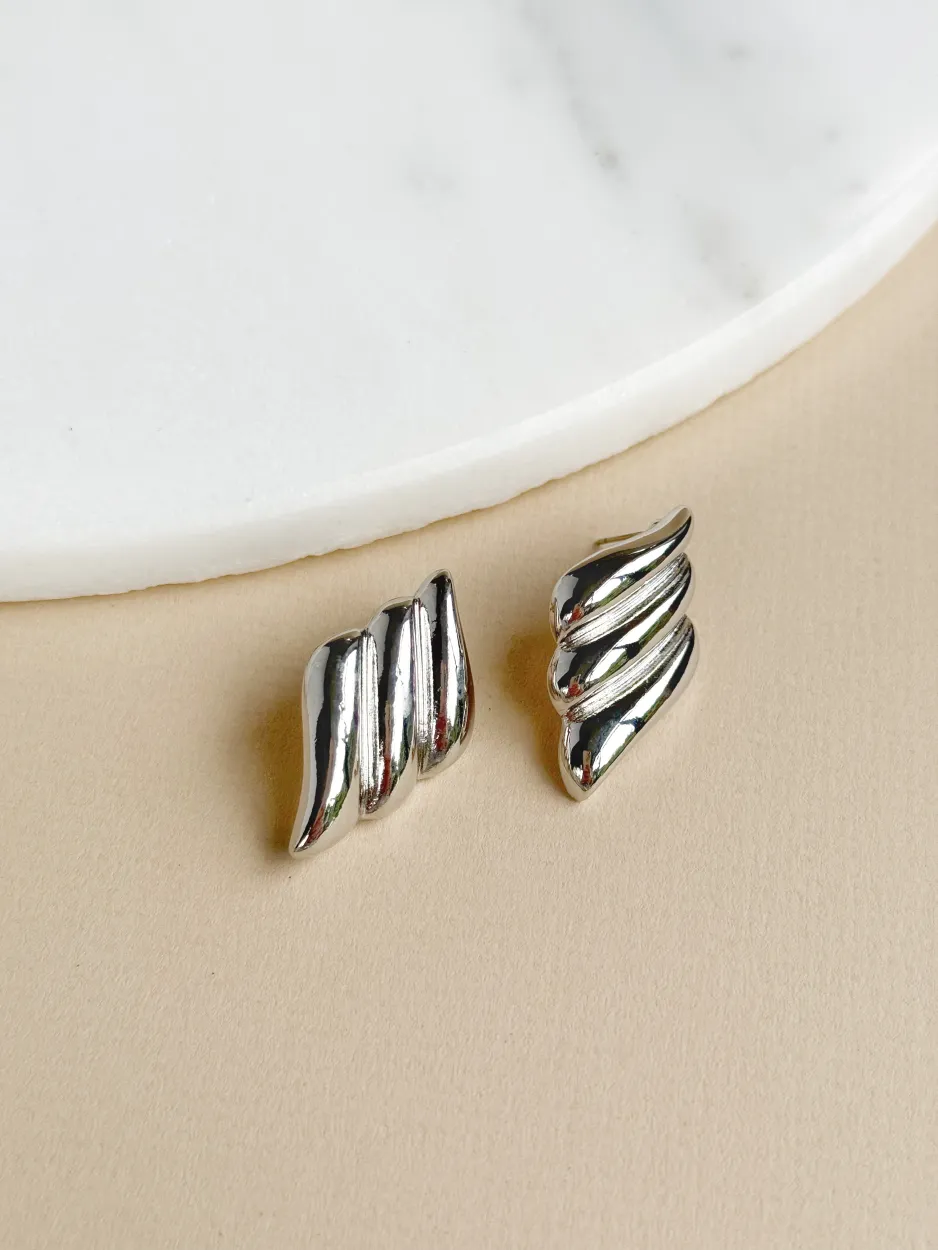 Arete plateado 3 rayas