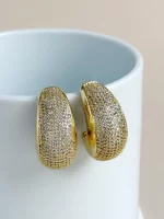 Arete gota luna dorada zirconias - Imagen 3