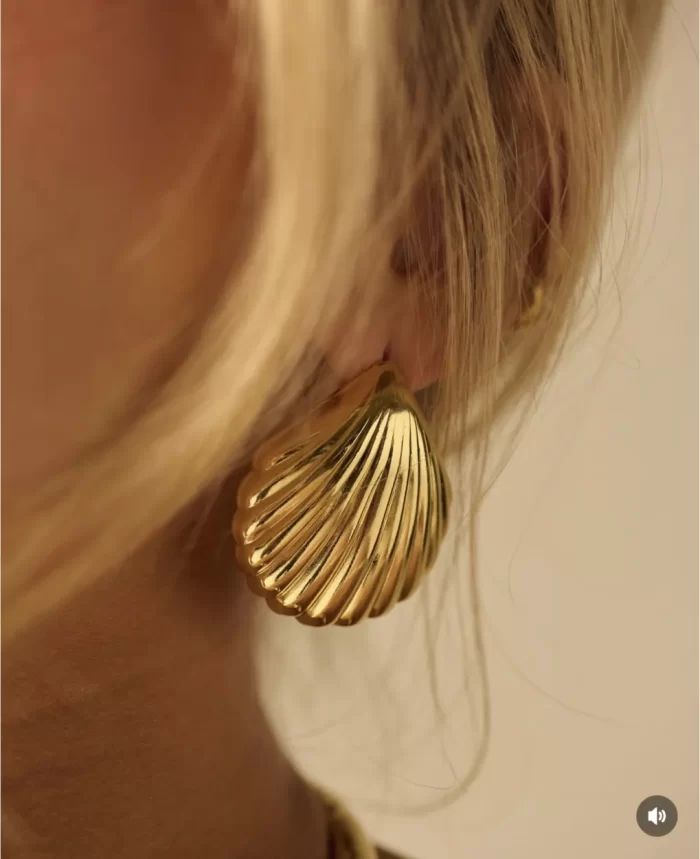 Maxi arete concha dorada - Imagen 2