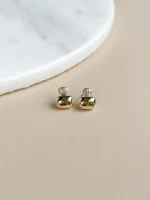 Arete dorado mini bloques - Imagen 2