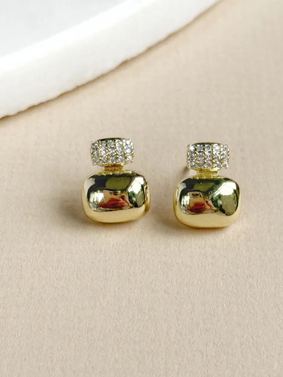 are240 Arete dorado mini bloques - Imagen 1
