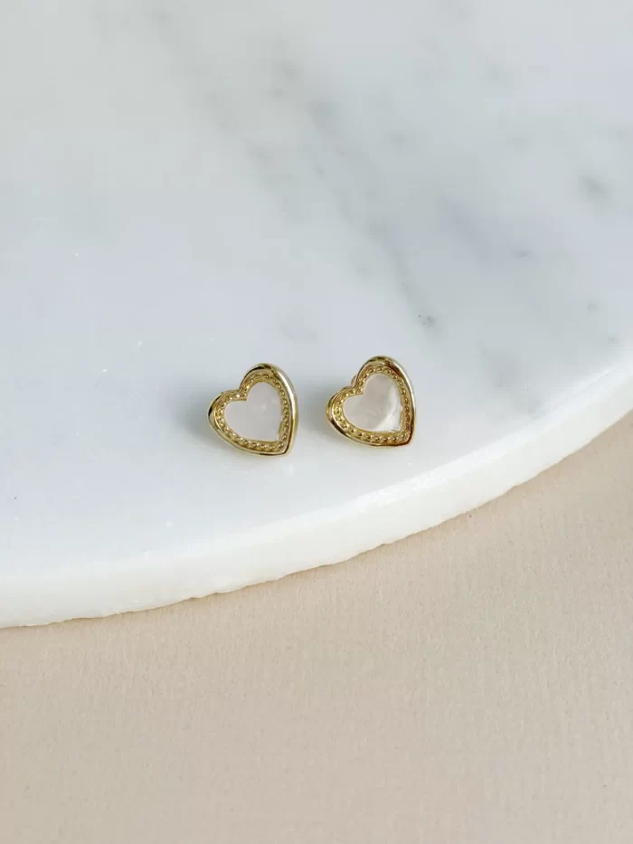 Arete corazón nácar mediano - Imagen 2
