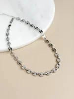 Collar óvalos plateado zircon - Imagen 2