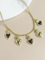 Collar corazones brown