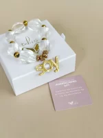 Pulsera afirmaciones SOY cuarzo transparente