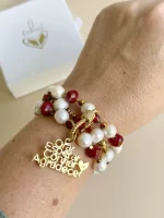 Set perlas y cristal vino