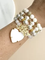 Set blanco madre perla Agradecer