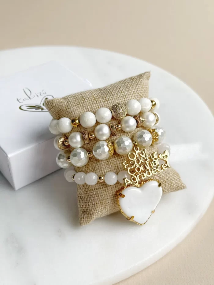 Set blanco madre perla Agradecer - Imagen 3