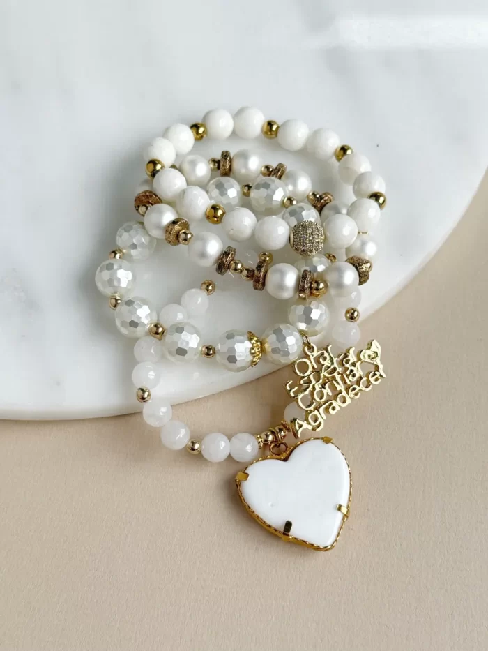 Set blanco madre perla Agradecer - Imagen 2