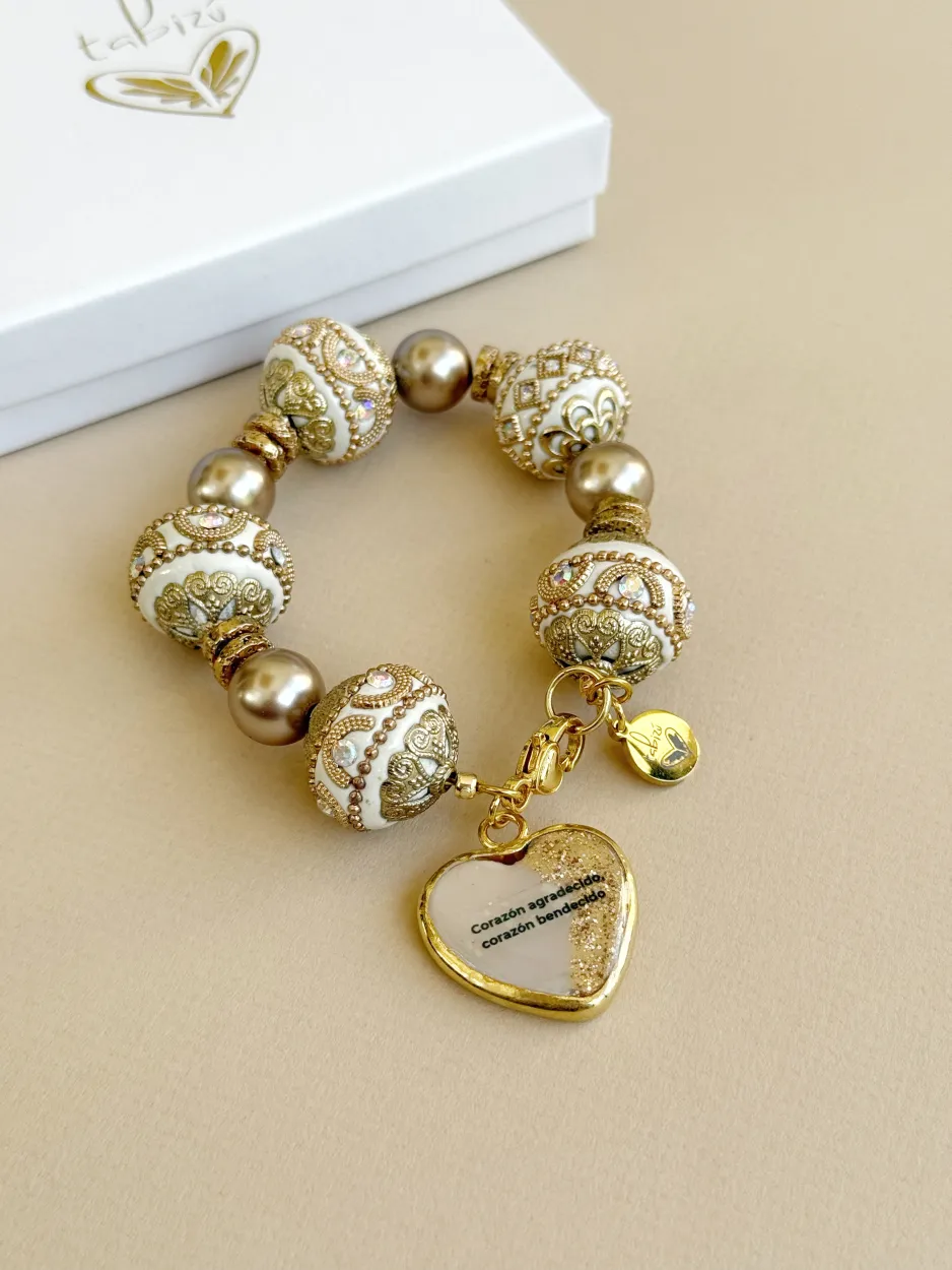 Pulsera tibetana corazón agradecido