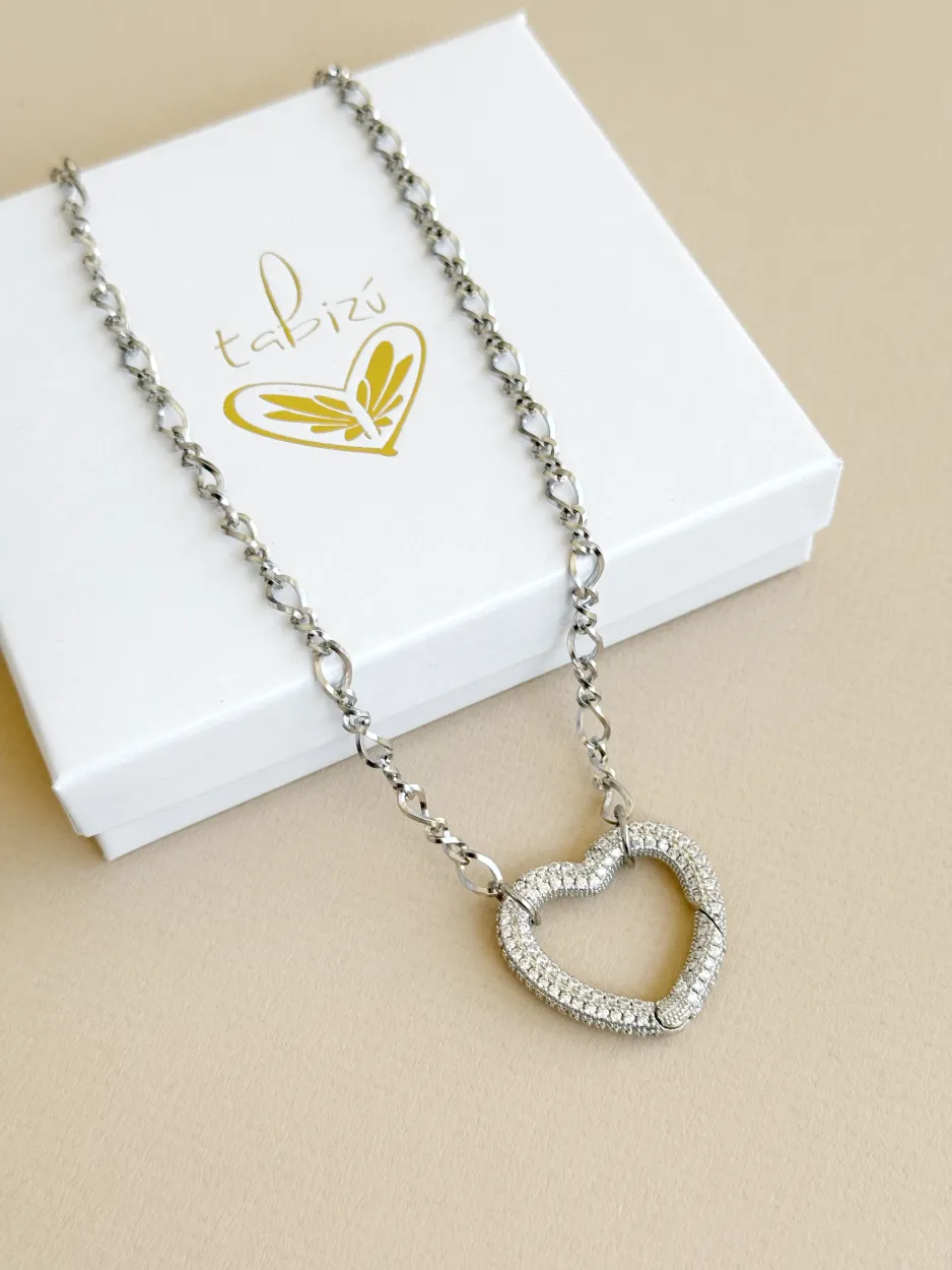 Collar acero cierre corazón