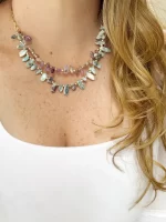 Collar doble amatista, lodolita y larimar - Imagen 2