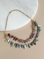 Collar doble amatista, lodolita y larimar