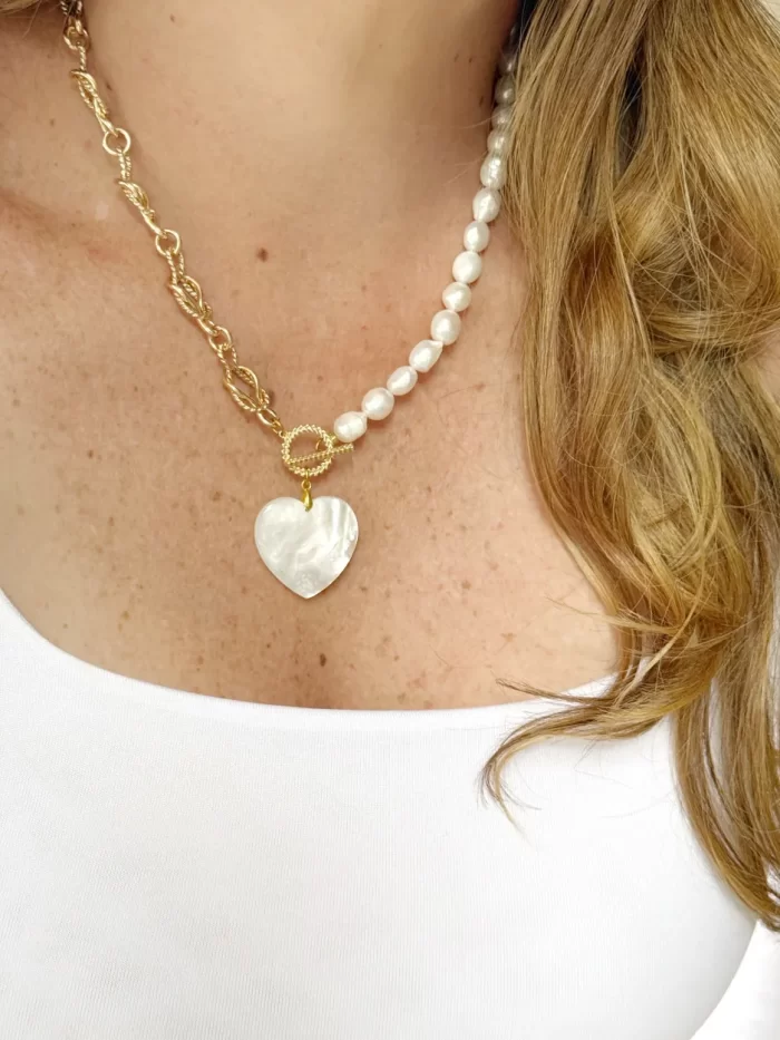 Collar perla y eslabón - Imagen 2