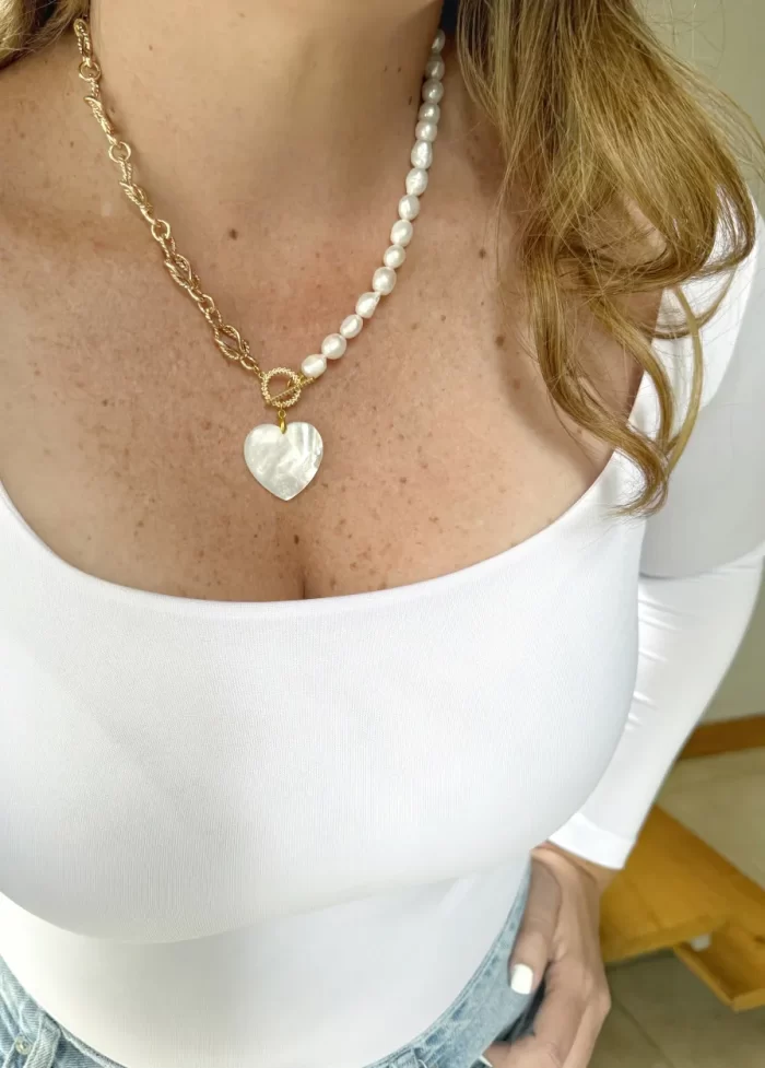 Collar perla y eslabón - Imagen 4