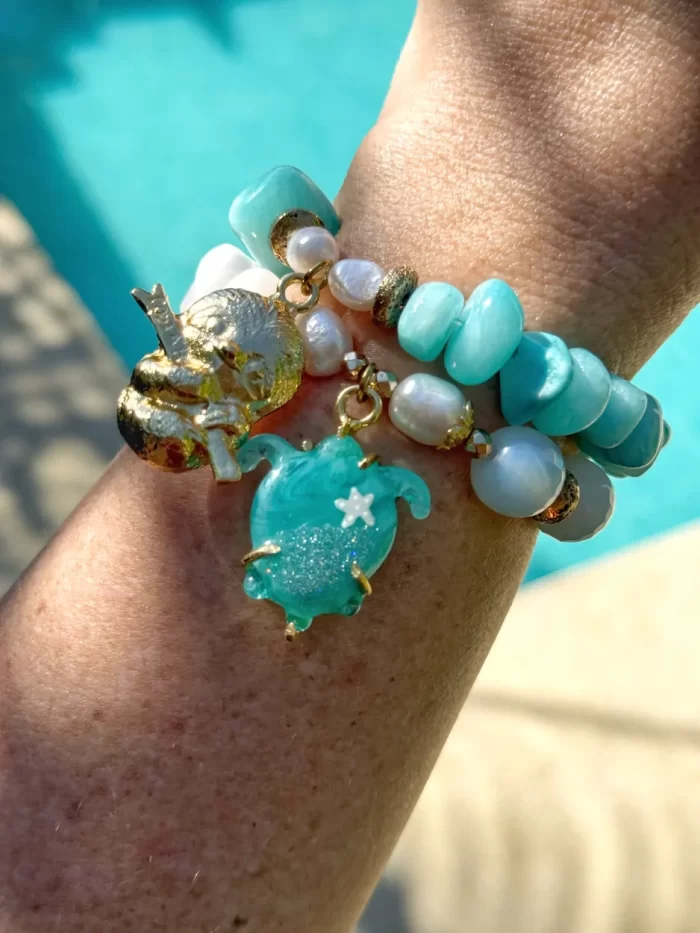 Pulsera turquesa oso perezoso - Imagen 2