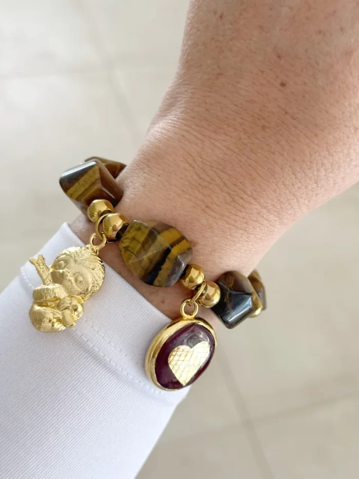 Pulsera maxi piedras ojo de tigre - Imagen 2