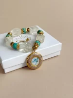 Pulsera citrino y turquesa COLIBRI - Imagen 3