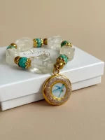 Pulsera citrino y turquesa COLIBRI