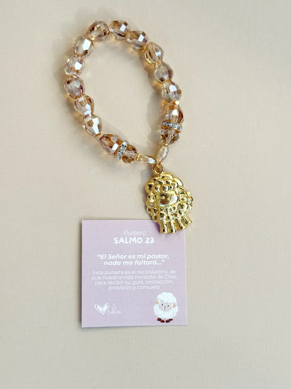 Pulsera salmo 23 cristales nude